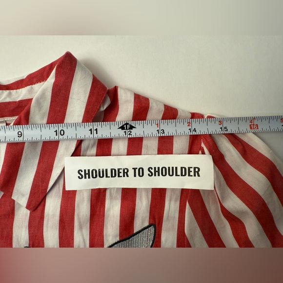 Disney Dumbo Live Action Striped Button-Up Shirt XL Red White Elephant 100%Cottn - Picture 9 of 13